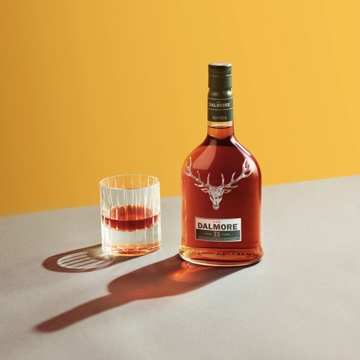 Dalmore 15 bottle and glass